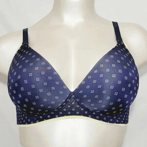 Motherhood Maternity Nursing Wire Free Bra 38E Navy Blue and Lime Green Excellen